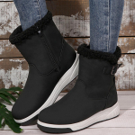 Mood Naiste Saapad Paks Pl&uuml;&uuml;s Platvorm Lumesaapad Naiste Talvised Soojad Kunstkarusnahast Puuvillased Kingad Naine Peales&otilde;idetavad Polsterdatud Kingad Zapatos De Mujer 36 must