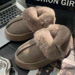 Moodsad rihmaga kodused karusnahast sussid naistele 2024 talv paksu p&otilde;hjaga pl&uuml;&uuml;sist sisesussid naiste platvormiga soojad kunstkarusnahast puuvillased sussid 39-40 hall