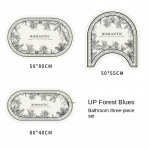 Retro Bathroom Diatom Mud Floor Mat Three-Piece U-Shaped Toilet Mat Toilet Absorbent Non-Slip Foot Mat Entrance Door Mat 3pc40x80 50x80 50x55