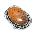 Natural Mariam Jasper Gemstone 925 Sterling Silver Jewelry Ring Size 8.5 e6v45