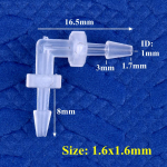 10 tk / partii 1,6&ndash;11,1 mm PP k&uuml;&uuml;narnuki &uuml;hendused akvaariumi paagi aeraatori &otilde;hupump 90-kraadine k&uuml;&uuml;narnukk meditsiinilise aia niisutustoru vooliku &uuml;henduskohad 1.6mm (10 Pieces)