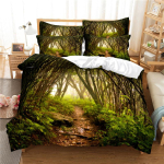 Moodne Roheline Metsamaastik Digitaaltr&uuml;kiga Voodipesukomplekt 3D Moodne Disain Sulet&auml;idisega Voodikate Padjap&uuml;&uuml;r 2-3 Osa Kodutekstiil 140x200cm 3pcs