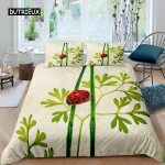 Lepatriinu tekikottide komplekt 3D lepatriinu tr&uuml;kiga voodipesukomplekt lastele poistele t&uuml;drukutele lendav entomoloogia 2/3 tk pehme kuningliku suurusega tekikate AU Double(180x210cm)