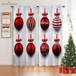 J&otilde;ulupuu kardinad kodu kaunistamiseks, 2 paneeli, luksuslikud, elutuba, magamistuba, r&otilde;du, k&ouml;&ouml;gi dekoor, head uut aastat W50X130H(CM)X2PCS&Grommet Top