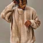 Meeste talvine pikkade varrukatega kampsun kootud loose casual pikkade varrukatega hubane soe pikkade varrukatega XXL beige