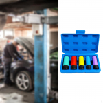 5 Pieces 1/2 inch Drive Lug Nut Socket Set Impact Sockets Remover Red Storage Box