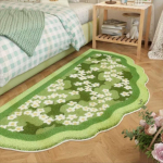 Roheline vaip voodi&auml;&auml;rne vaip, paksendatud pl&uuml;&uuml;sis tuba, magamistuba, voodi ees voodi, voodialune ebakorrap&auml;rane p&otilde;randamatt 50cm * 120cm