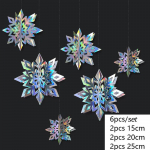 3D-lumehelbekeel j&otilde;ulupuu rippuvad amuletid poeaknale rippuvad lumehelbed rippuvad kaunistused j&otilde;ulukaunistus 1Set