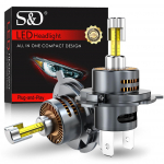 2tk 4-poolne 25000LM H4 LED auto esitulede pirnid Canbus Hi/Lo Beam tuled juhtmevabad ventilaatoriga Auto Mini Mootorratta Plug&Play turbolamp 6500K valge 12V H4/9003/HB2 Hi/Lo