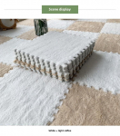 Elegantne 2022. aasta mustusekindel magamistoa vaip ja elutoa p&otilde;randamatt suure magamistoa ja laheakna jaoks. 30x30CM Thick 18pcs + Edging kerge kohvi v&auml;rv/valge