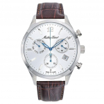 Mathey-Tissot Urban Chrono nahast rihm h&otilde;bedane sihverplaadi kvarts H411CHALS meeste k&auml;ekell h&otilde;be