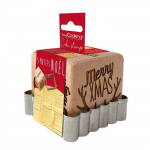 Kit tampon &agrave; biscuits - SCRAPCOOKING - Bois - 5 faces - Motif Christmas - Avec d&eacute;coupoir inox