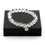 Pierres et Min&eacute;raux. Bracelet Perles Quartz 8 mm. Fabriqu&eacute; en France.