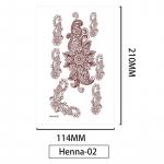Veekindlad henna t&auml;toveeringukleepsud: Euroopa ja Ameerika kinaverpunane pits, v&auml;rviline, &uuml;hekordselt kasutatav ja higikindel 210x114 mm