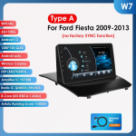Hizpo 2din Android Autoraadio Ford Fiesta 2009 - 2017 jaoks Autoraadio Multimeedia Video M&auml;ngija GPS Navigatsioon Peaseade Carplay 4G WIFI Intelligentne DVR DSP W7 AB 8Core 6G 128G