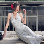 Naiste kleit Prantsuse stiilis mere&auml;&auml;rne p&uuml;hade stiilis p&auml;itsete kleit t&auml;pilise kleidiga S