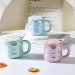 P&auml;rlkauss kaanega lusikaga keraamiline tass loominguline &otilde;pilase kruus kontorit&ouml;&ouml;tajale paaridele veetass v&auml;ike kingitass k&auml;epidemega 400ML