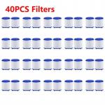 5-40 tk kraani veefiltri element Eemaldage kloori veepuhasti filter topeltkassetiga PP puuvillane veefiltri &uuml;ksus k&ouml;&ouml;givanni du&scaron;ikraani jaoks 40PCS