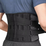 Lower back bracket for men and women, with 6 anti-sliding orthopedic lumbar support breathable lumbar support belts L