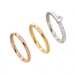 3 tk/komplekti virnastatavad s&otilde;rmused naistele &uuml;mmargused kuupmeetrilised tsirkooniumoksiidist s&otilde;rmused roostevabast terasest s&otilde;rmused peened ehted kingitused igap&auml;evaseks kandmiseks s&uuml;nnip&auml;evaks j&otilde;uludeks Sets