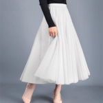 Kevad ja Suvi Uus &Uuml;hev&auml;rviline A-l&otilde;ikeline Vaba Seelik Naised K&otilde;rge V&ouml;&ouml;koht V&otilde;rk Plisseeritud Vabaaja Seelikud Naised Mood Elegantne Vintage Slim Naiste Seelik 26385 XL hall v&auml;rv