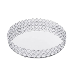 Kristallist Dekoratiivne Peegelalus &Uuml;mmargune Taldrik Luksuslik Serveerimisalus Lauale Metallist Meigitarvikute Hoiun&otilde;ud Pulmade Nipsasjade Kaunistus 25cm white