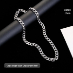 Meeste moodne titaanterasest Kuuba ketiga kaelakee - pleekimiskindel hiphopstiilis, k&otilde;igile sobiv k&uuml;lm disain.