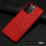 100% Looduslik Jaanalinnunaha Telefonikate iPhone'ile 16 15 12 11 13 14 Pro Max 14Pro 16 Plus 15Pro 13Pro 16Pro luksuslik Tagakaas For iPhone 16 Pro Max&Genuine leather