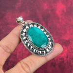 Smaragdripats, 925 h&otilde;bedast ripats v&auml;&auml;riskividega ehe, k&auml;sitsi valmistatud ripats h&auml;mmastav ehe, kingitus talle 2.44 Inches roheline