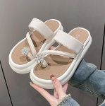 Suvi Uued Platvormkingad Naiste Sussid Disain Lill Avatud Varvas Naiste Kingad Vabaaja Sussid Siseruumide Libisemiskindlad Sussid 35