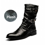 Meeste Nahast Saapad K&otilde;rge Kvaliteediga Neetidega Mootorrattasaapad Mustad Punk Rock Kingad Meeste K&otilde;rged Saapad Meeste Kingad Keskmise S&auml;&auml;rega Suurus 37--45 37