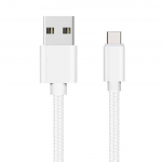 Cable USB-C pour Xiaomi REDMI NOTE 9 - NOTE 9 PRO - NOTE 10 - NOTE 10 PRO - Type USB-C Nylon Tress&eacute; Argent Blanc 1 M&egrave;tre Phonillico&reg;