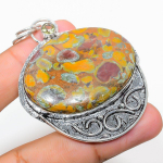 Natural Bamboo Jasper Gemstone 925 Sterling Silver Gift Pendant 2.56 a6a00