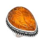 Baltic Amber Handmade 925 Sterling Silver Jewelry Ring Size 9 z5z59