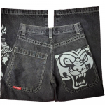 Unisex Y2K Baggy teksad meestele Harajuku 2000ndate Vintaaž Tikitud Teksad Hip Hop Streetwear Naiste Vabaaja Laiade S&auml;&auml;rtega Teksad S