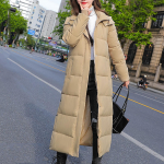 Naiste mood vaba aeg talv Uus puuvillase polsterdatud jope &otilde;huke pikendatud paks puuvillase polsterdatud jope L