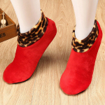 Women's Winter Warm Leopard Bed Non Slip Home Indoor non-slip thermal socks must