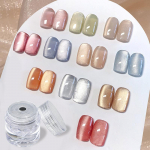 Nail Glitter Universal Portselan White Cat's Eye Powder Mirror Glitter Quicksand K&uuml;&uuml;nte kaunistamiseks isetegemise peen puuder