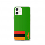 Coque iPhone &ndash; PIXELFORMA &ndash; iPhone 12 &ndash; Drapeau de la Zambie &ndash; Silikoonist supp &ndash; Design l&eacute;ger