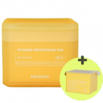 MEDIHEAL &ndash; Brightening Toner Pads &ndash; 200 Pads (100 + Refill), Vitamide Complex, Dark Spot Care