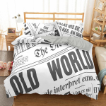 Vana Ajaleheduunikatete komplekt Vintage Prantsuse Voodipesukomplekt Pruun Tekikate Lastele Poistele T&uuml;drukutele Teismelistele Pol&uuml;ester Tekikate 150x200cm 3pcs