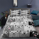 Cartoon Cat tekikott Cartoon Animal Print voodipesu komplekt koos padjap&uuml;&uuml;riga 2/3 tk voodikatte komplekt magamistoa sisekujunduseks 70x133cm 2pcs