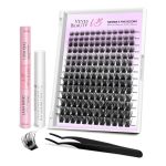 VeyesBeauty Siren Ripsmekobarad Liim-tihendustehnoloogia Veele vastupidav tugevus Lihtne ilu 168 kobarat 8-16mm LASH KIT must