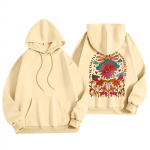 Naiste mood Naiste kerge pikkade varrukatega taskutega pullover Preppy graafiline kapuuts M safran