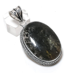 Natural Lodolite Quartz Gemstone 925 Sterling Silver Jewelry Pendant 2.17 q3d98
