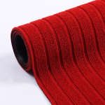 Libisemiskindel pol&uuml;prop&uuml;leenist seitsme triibuga uksematt k&ouml;&ouml;ki, r&otilde;dule v&otilde;i koridori 120*250cm s&auml;rav punane v&auml;rv