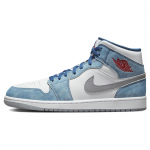 Air Jordan 1 Mid SE French Blue Unisex tossud Valge Hele-teras-hall Tulepunane DN3706-401 40