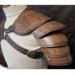 Uued stiilsed n&auml;gusad Cosplay aksessuaarid Steampunk Keskaegne Viking Nahast &Uuml;he &otilde;la turvis k&uuml;ljerihmadega Retronahast must