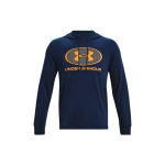 Under Armour Rival Front Suure Logoga Tr&uuml;kiga Kapuutsiga Pusa Meeste Kapuutsid Sinine 1369470-408 L