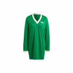 Adidas Originals Solid Logo V-kaelusega pullover pikkade varrukatega naiste kleit, roheline IB2051 XS